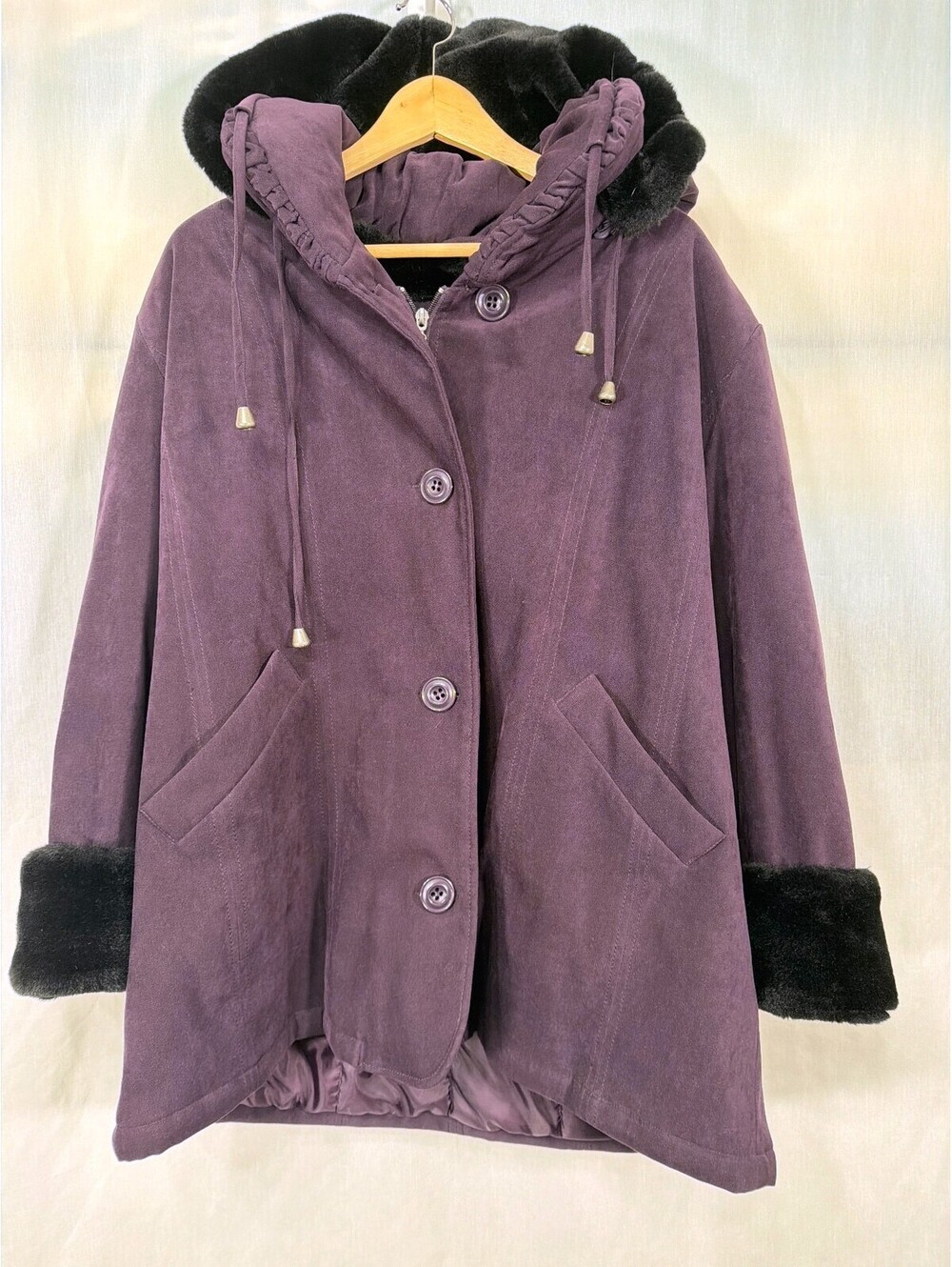 Alia Faux Suede Faux Fur Winter Coat Women's Large